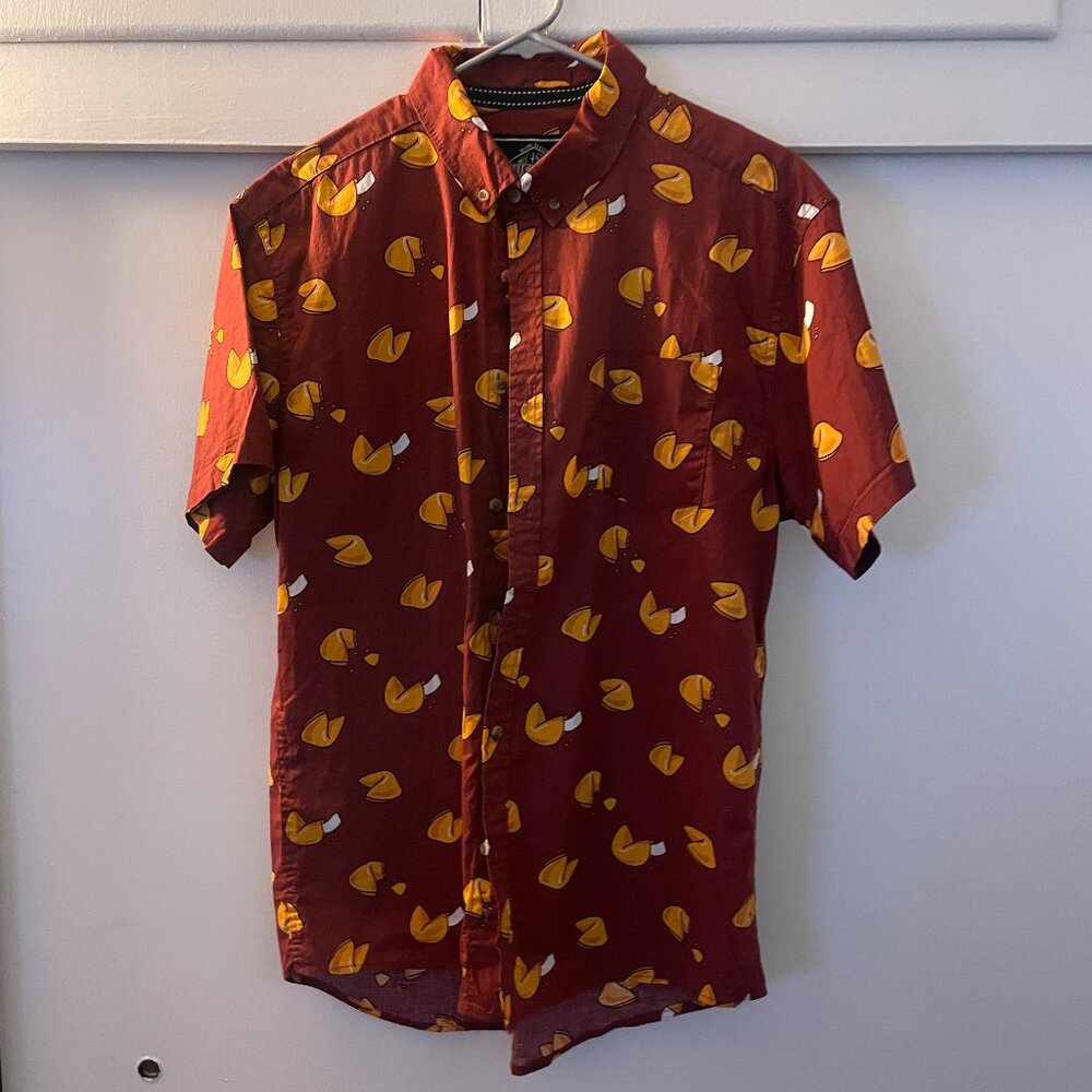 Fortune Cookie Short Sleeve Button Up